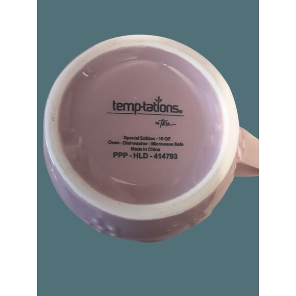 Temptations By Tara Set 2 Mugs Sculptural Celebration 16oz Special Edition Pink - Picture 11 of 11